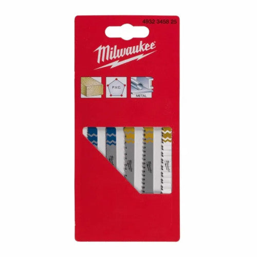 Milwaukee Jigsaw Blade Set – Wood, Plastic, Metal - 5pc