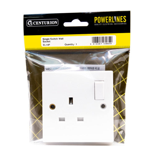 13 Amp 1 Gang Switched Wall Socket