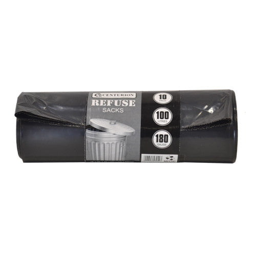 Heavy Duty Refuse Sacks, Black, 100 Litre Capacity