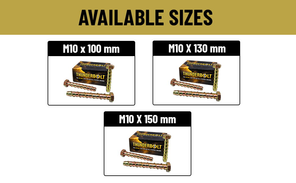 Impact Masonry Bolts (Thunder Bolts)