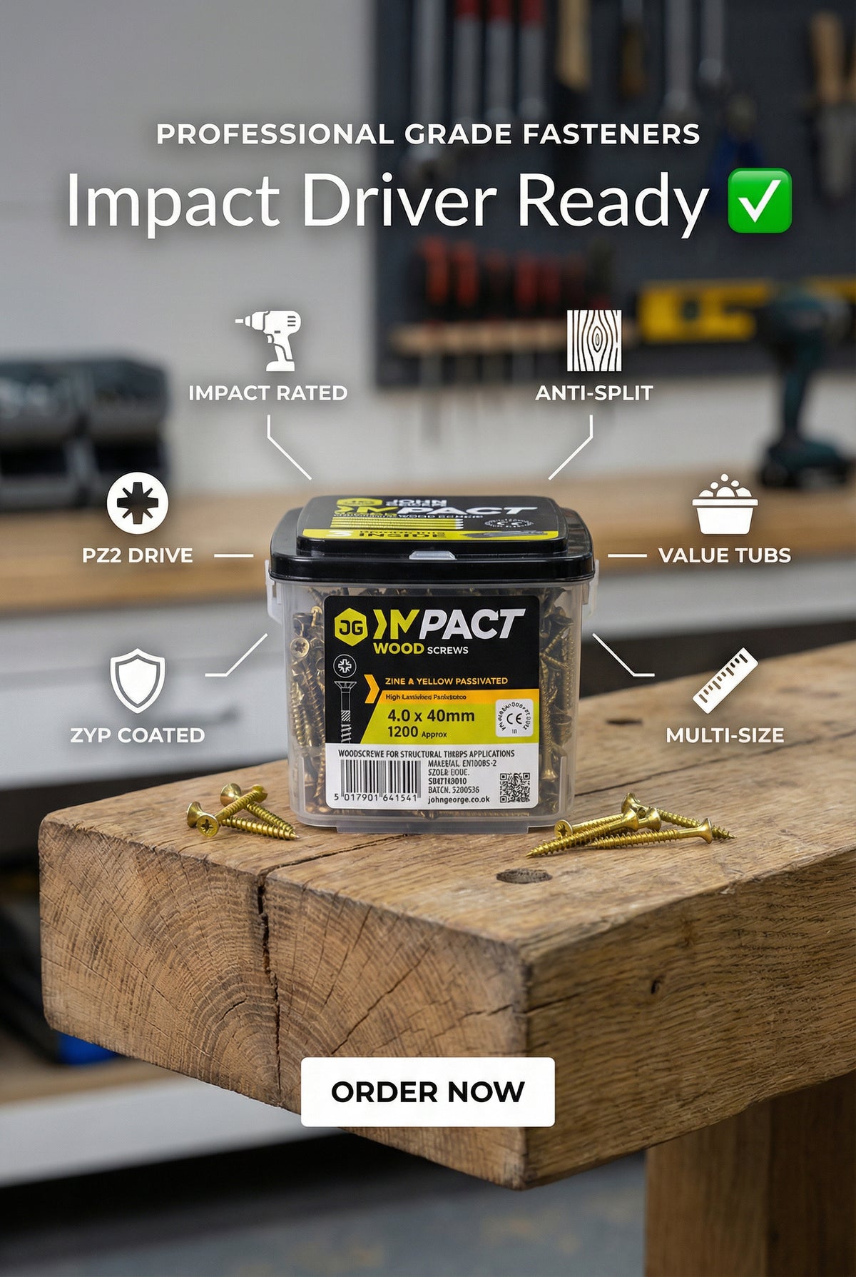 Impact Wood Screws